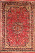 Mashad Medallion Hand Knotted Wool Rug