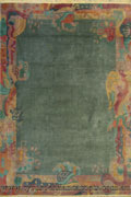 Nepal Hand Knotted Modern Border Wool Rug