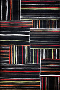 Barcelona Modern Striped Rugs 4813 Penny Black