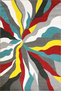 Boston Modern Abstract Rug A178A L. Grey Red