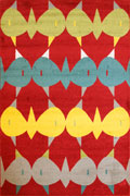 Boston Modern Abstract Fish Rug A299A Red Red