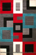 Como Modern Square Pattern Rug 3485 Antheracite