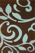 Paris Modern Floral Rug 5124 Brown Turquoise