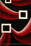 Paris Modern Abstract Rug 5134 Black Red