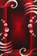 Paris Modern Border Rug 5139 Black Red