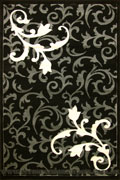Paris Modern Floral Rug 5887 Black D Grey
