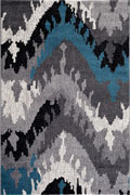 Renzo Modern Abstract Rugs 4101 Light Grey Blue