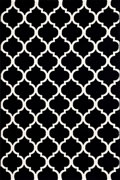 Renzo Modern Trellis Rugs 4000 Black White