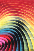Splendido Modern Wavy Spiral Rug 4764A L. Red Black