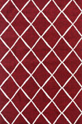 Ellie Contemporary Trellis Rugs 2471A Red Red
