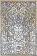 Ellie Contemporary Medallion Rugs 2490A L.Grey Beige