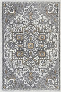 Ellie Contemporary Medallion Rugs 2490A-Beige-L.Grey