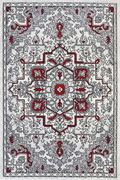 Ellie Contemporary Medallion Rugs 2490A Red L.Grey