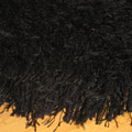 Oval Plain Shaggy Rug Black