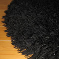 Oval Plain Shaggy Rug Black