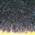 Oval Plain Shaggy Rug Blue
