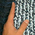 Oval Plain Shaggy Rug Blue