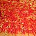 Oval Plain Shaggy Rug Orange