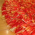 Oval Plain Shaggy Rug Orange