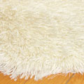 Oval Plain Shaggy Rug White 275 x 183cm Oval