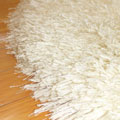 Oval Plain Shaggy Rug White 275 x 183cm Oval