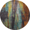 Kaleidoscope Grunge Style Round Rug B116A Multi Color