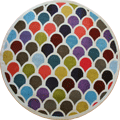 Kaleidoscope Abstract Round Rug G329A White Bone