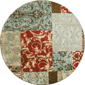 Morocco Floral Round Rug 3237F Multi Multi DU