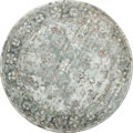 Morocco Floral Round Rugs AU1300 Cotton Silver LI