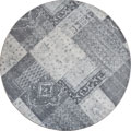 Morocco Square Pattern Round Rug 0W422 Grey Grey