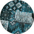 Patchworks Contemporary Round Rug 2998 Black Turquoise