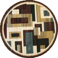 Pisa Contemporary Geometric Round Rugs A056A-WE