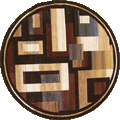 Pisa Contemporary Geometric Round Rugs A056-BK