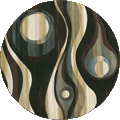 Pisa Contemporary Abstract Round Rugs A058B-BK