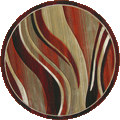 Pisa Contemporary Wavy Round Rugs 4333A Red