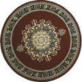 Bello Traditional Medallion Round Rugs 99-Brown