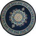 Bello Traditional Medallion Round Rugs 99-Navy