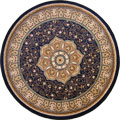 Minnesota Traditional Round Rugs 3005A Navy Cream