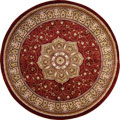 Minnesota Traditional Round Rugs 3005A Red Cream