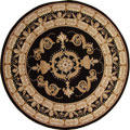 Minnesota Traditional Round Rugs 3354A Black Black