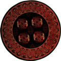 Minnesota Traditional Round Rugs 3355A Black Red