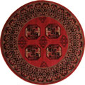 Minnesota Traditional Round Rugs 3355A Red Black