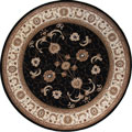 San Diego Traditional Round Rugs 2117A Black Cream