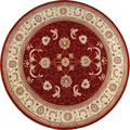 San Diego Traditional Round Rugs 2117A Red Cream