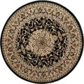 Gianni Traditional Round Rugs 600 Black