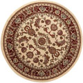 Gianni Traditional Round Rugs 500 Cream Red