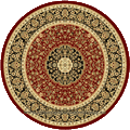 Sydney Traditional Round Rug 7020A Bordeaux Cream