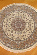Tehran Traditional Round Rug 750558 Cream