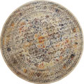 Las Vegas Traditional Round Rugs 13099 Cotton Silver