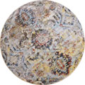 Las Vegas Traditional Round Rugs 3542F Cotton Ice Flow